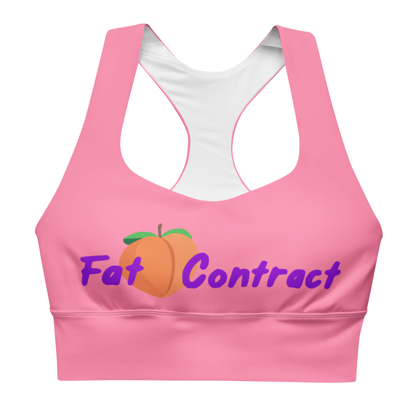 Longline Sports Bra - Pink Fat Booty Contract