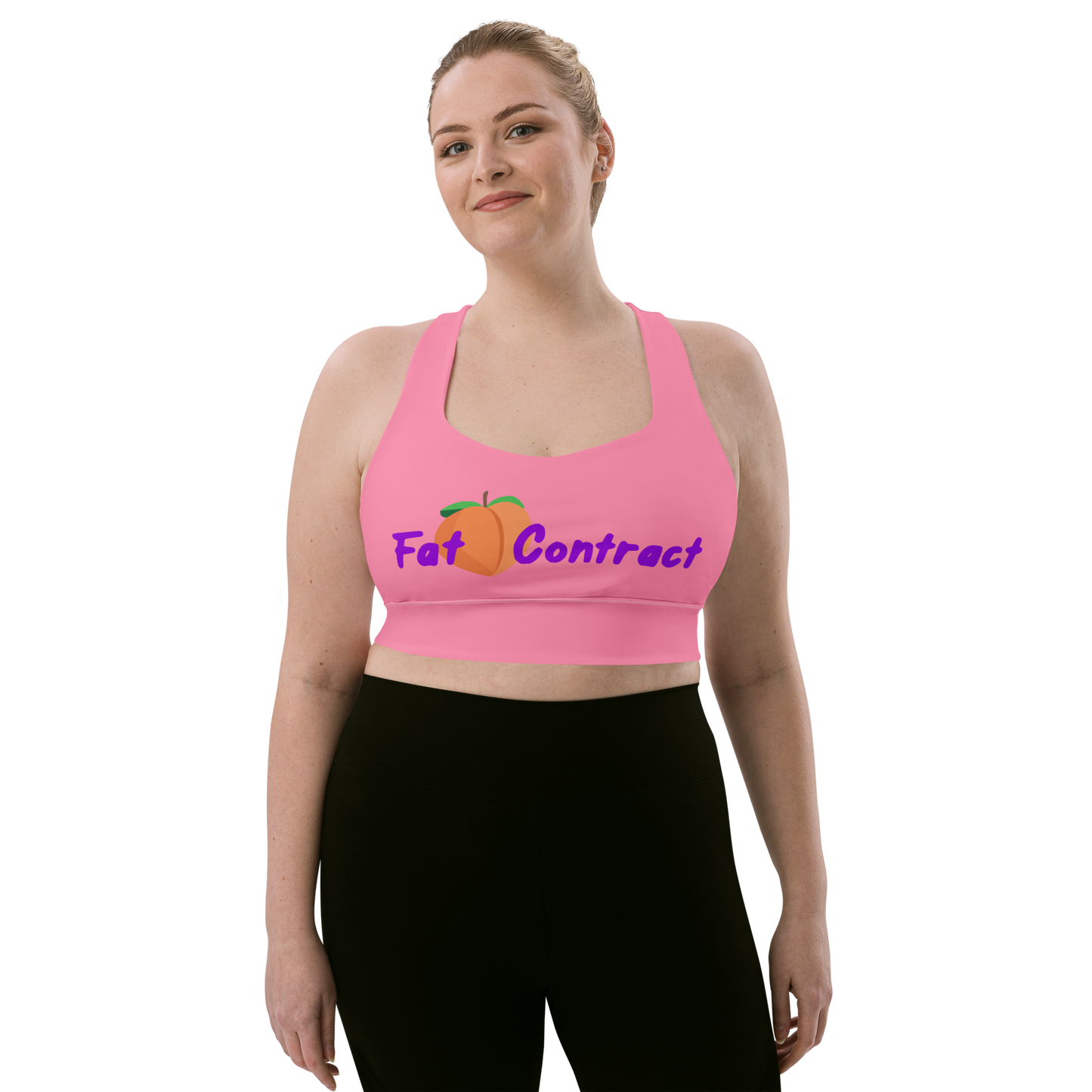 Longline Sports Bra - Pink Fat Booty Contract