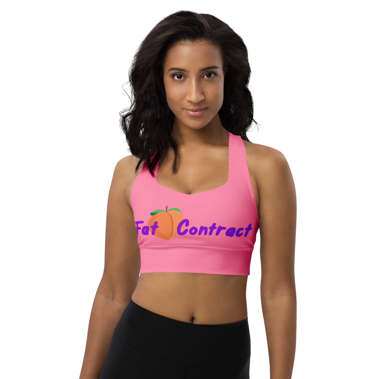 Longline Sports Bra - Pink Fat Booty Contract