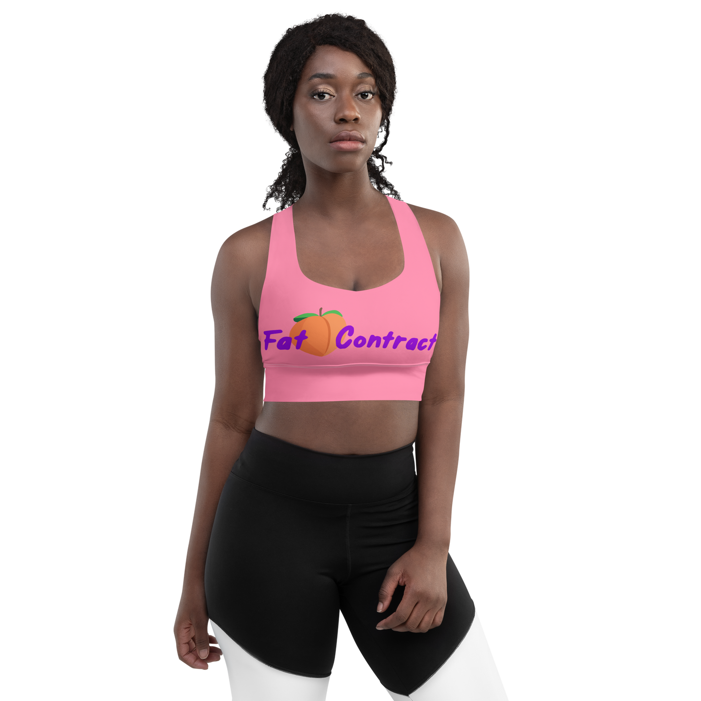 Longline Sports Bra - Pink Fat Booty Contract