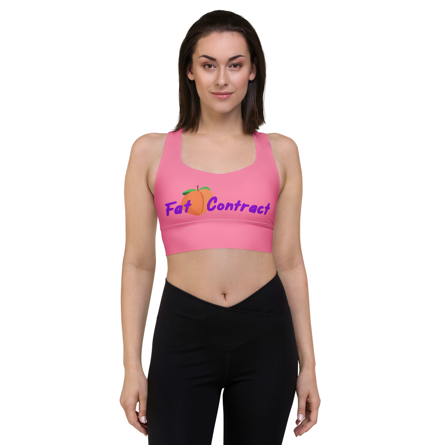 Longline Sports Bra - Pink Fat Booty Contract