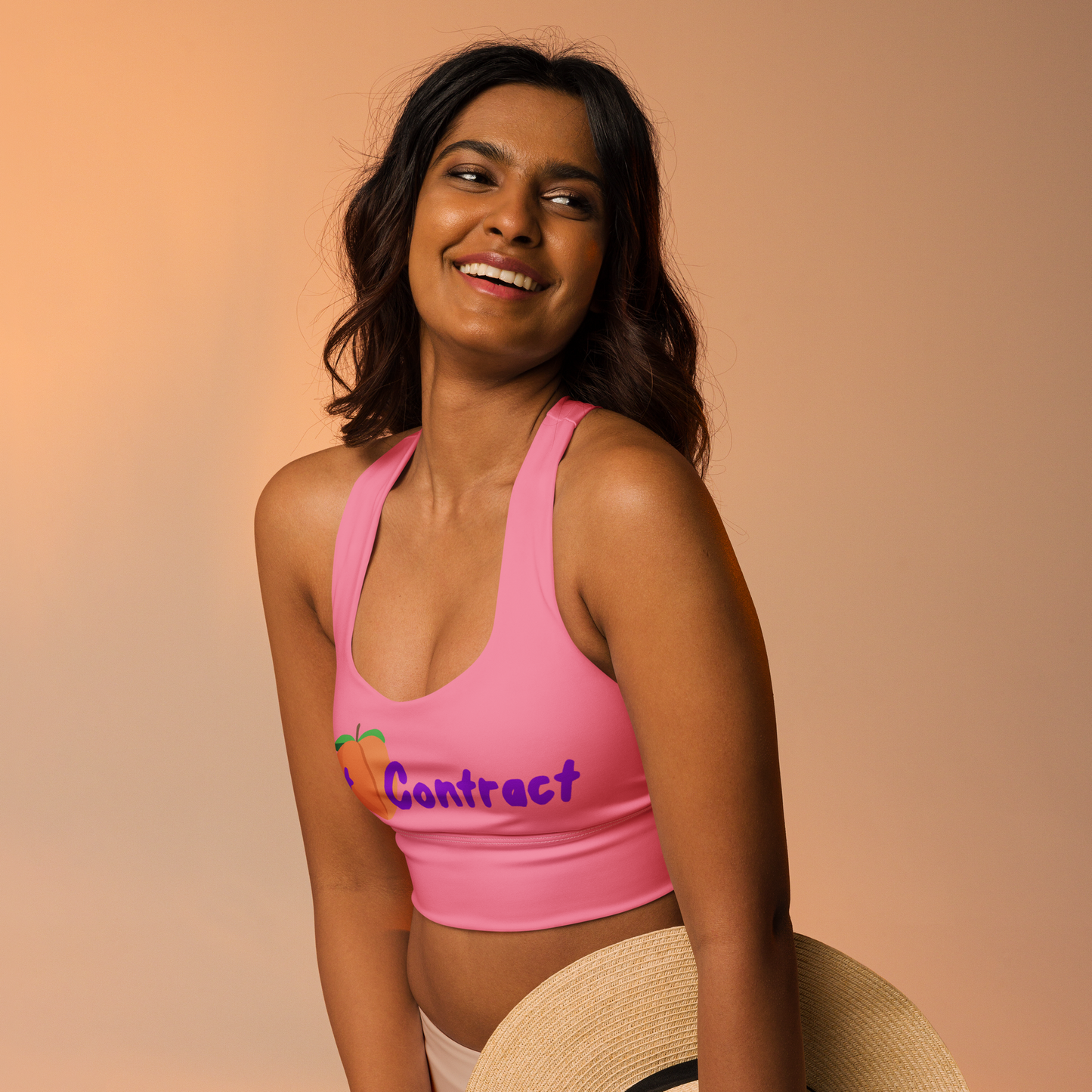 Longline Sports Bra - Pink Fat Booty Contract