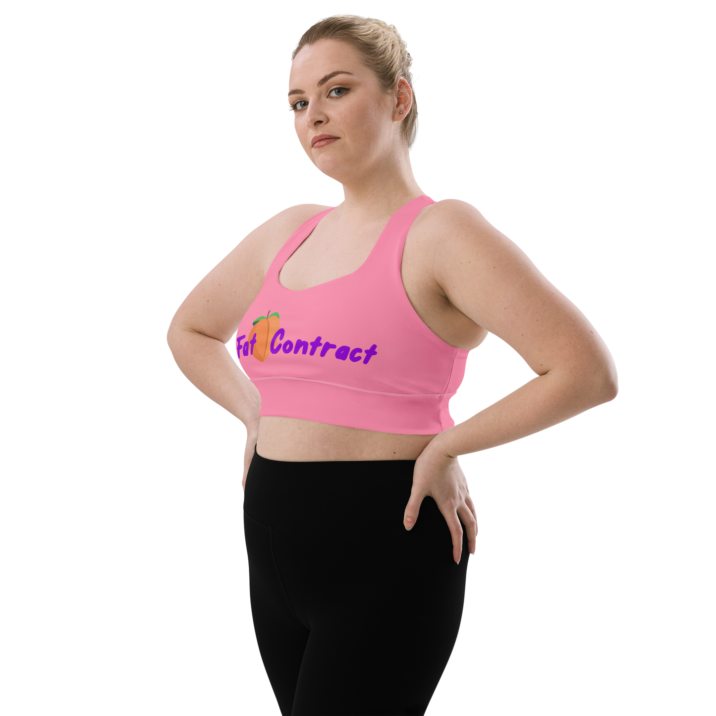 Longline Sports Bra - Pink Fat Booty Contract