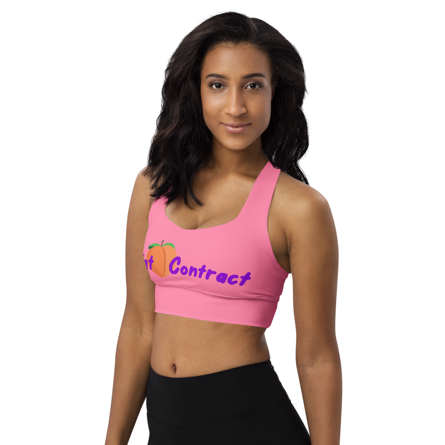 Longline Sports Bra - Pink Fat Booty Contract