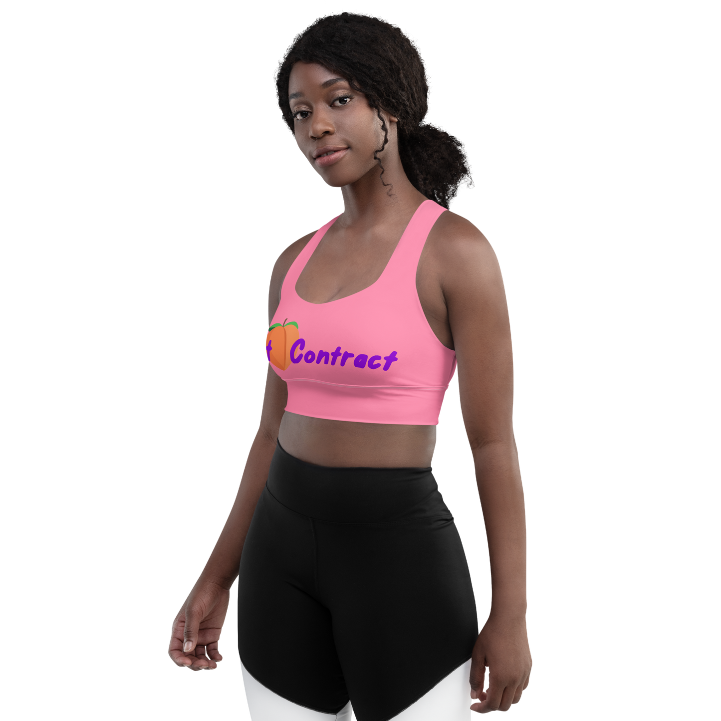 Longline Sports Bra - Pink Fat Booty Contract