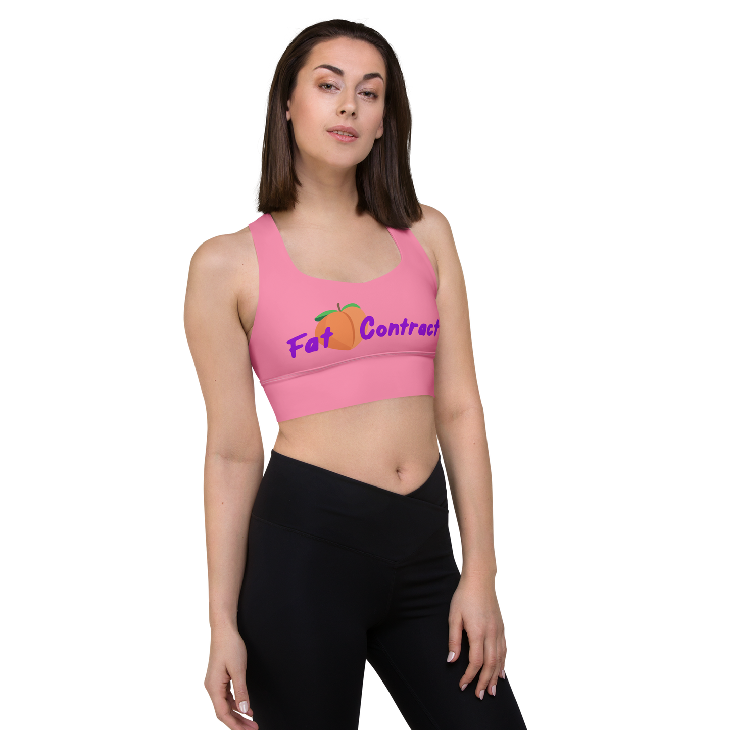 Longline Sports Bra - Pink Fat Booty Contract