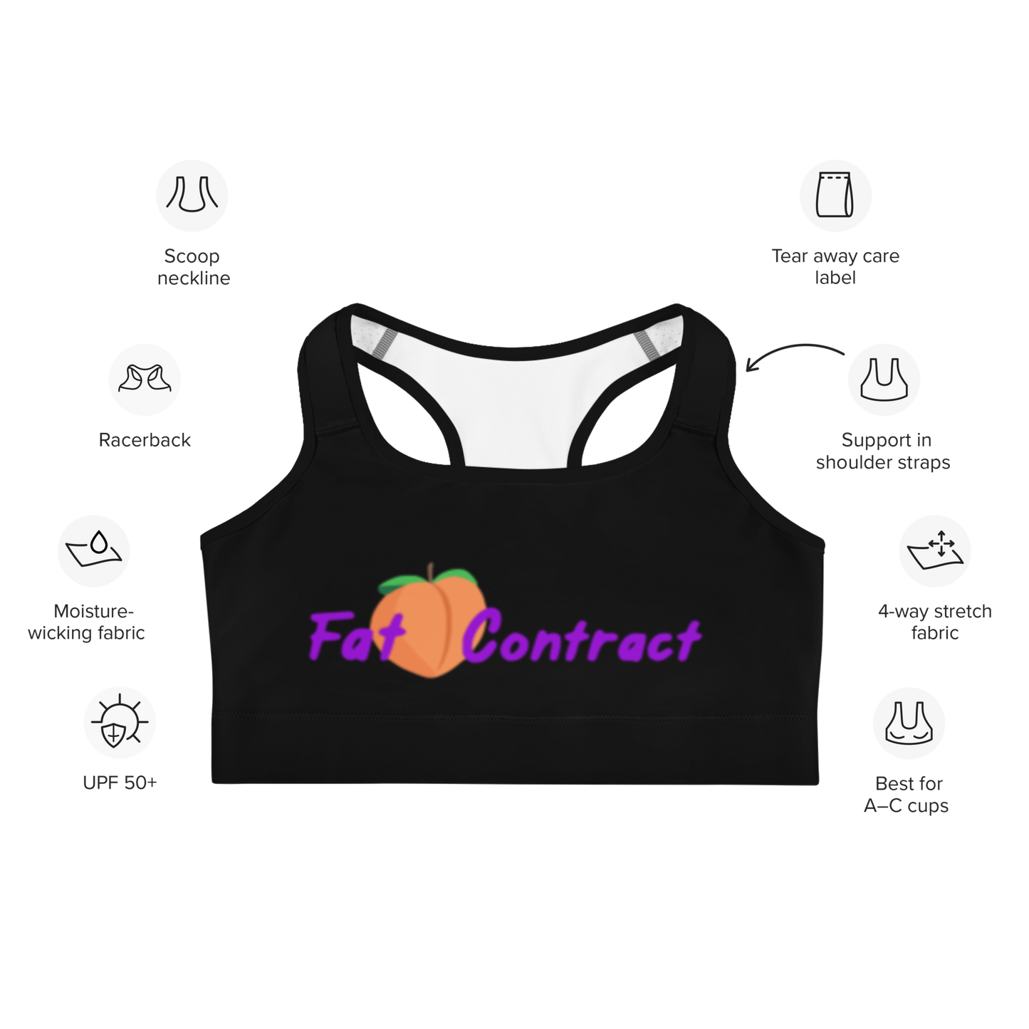 Sports Bra- Black Fat Booty Contract