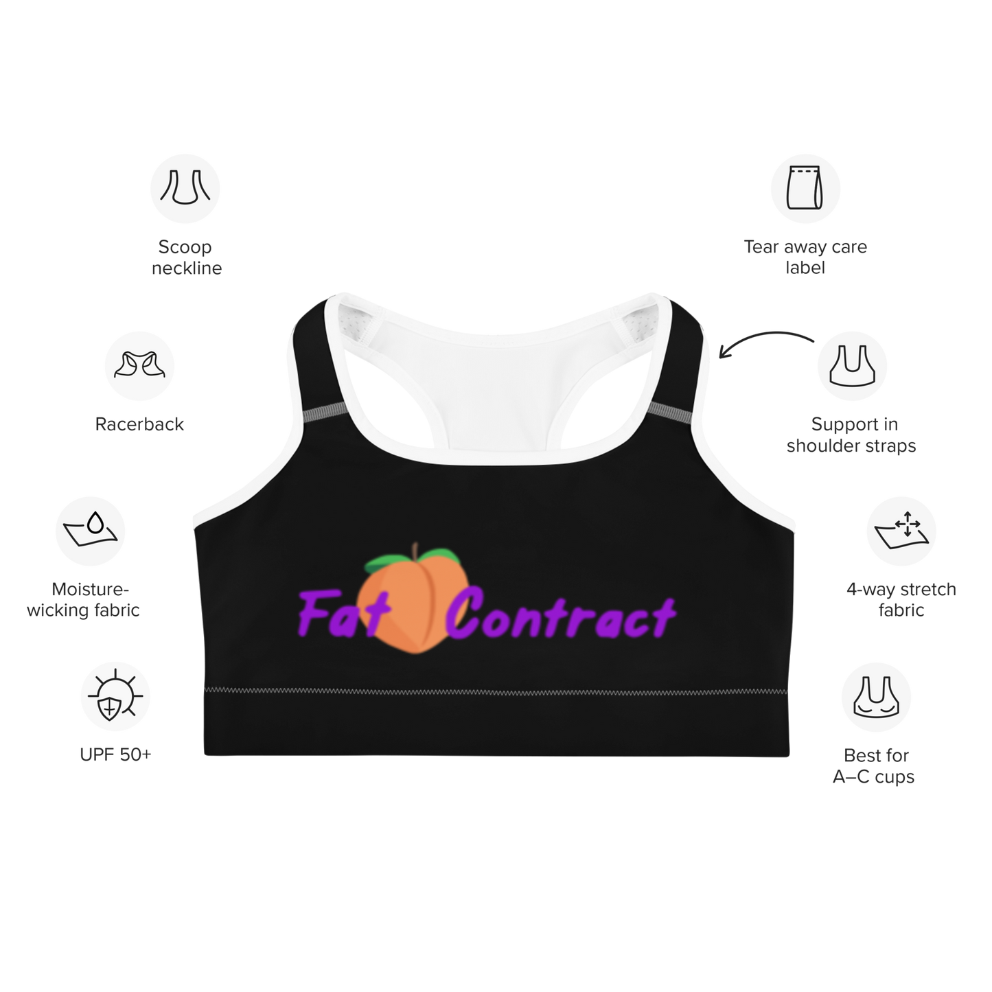 Sports Bra- Black Fat Booty Contract