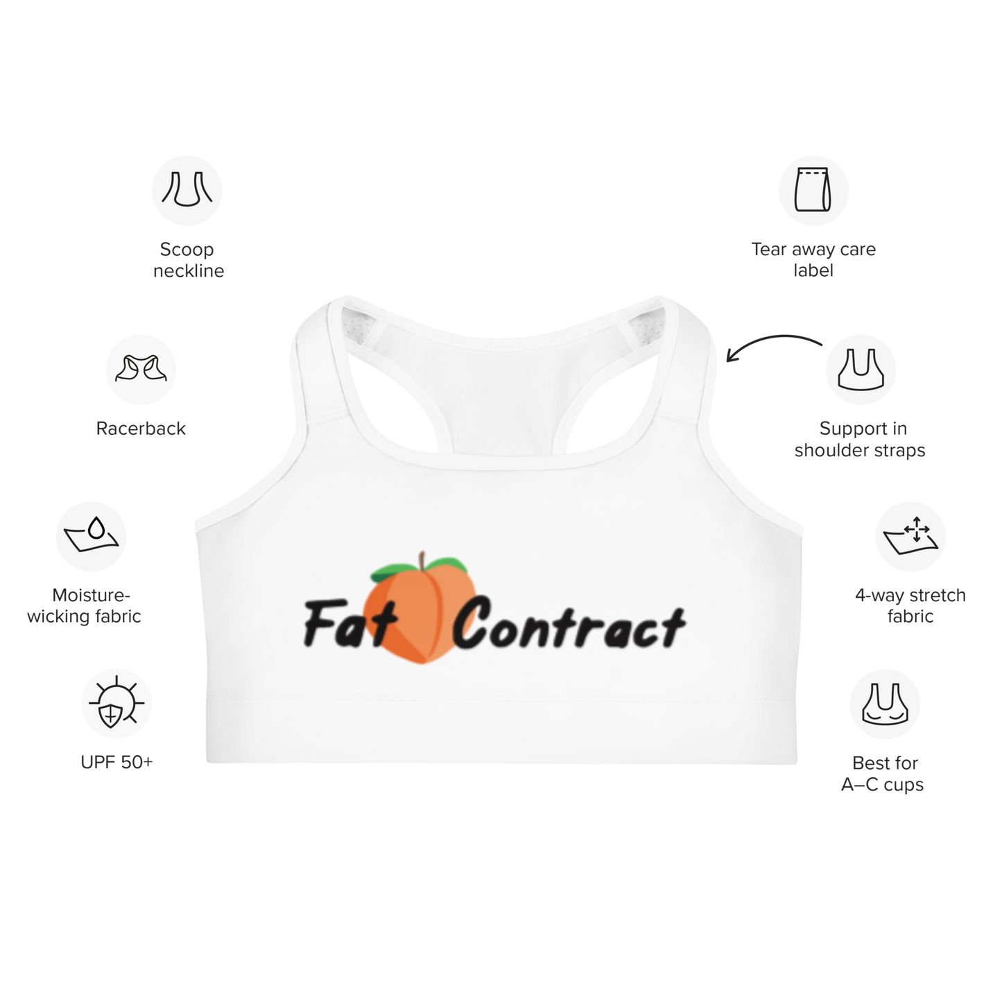 Sports Bra- White Fat Booty Contract