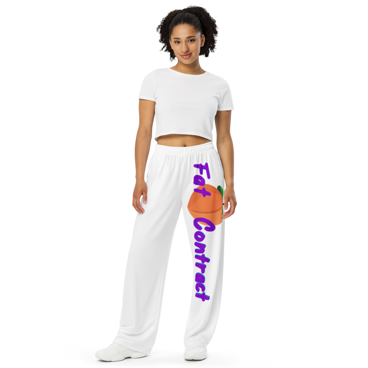 Wide-Leg Pants- White Fat Booty Contract