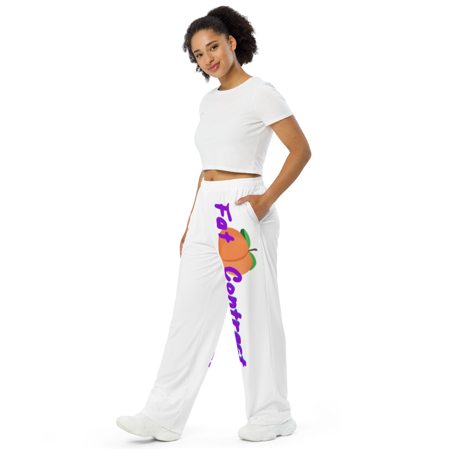 Wide-Leg Pants- White Fat Booty Contract