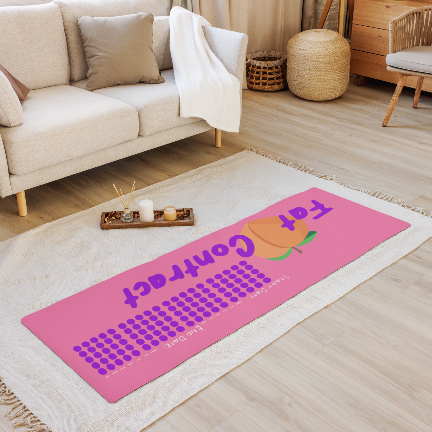 Fat Booty Contract Mat - Pink Peach