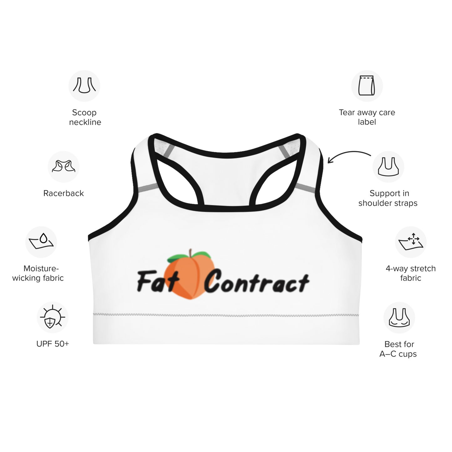 Sports Bra- White Fat Booty Contract