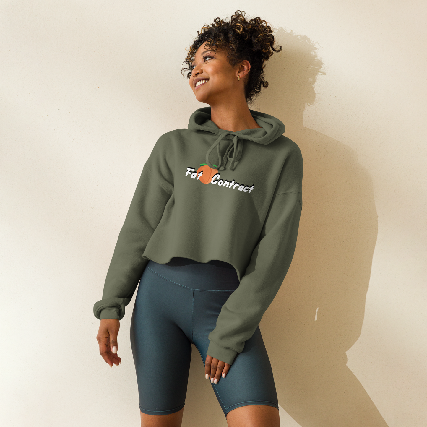 Crop Hoodie - Fat Booty Contract Green