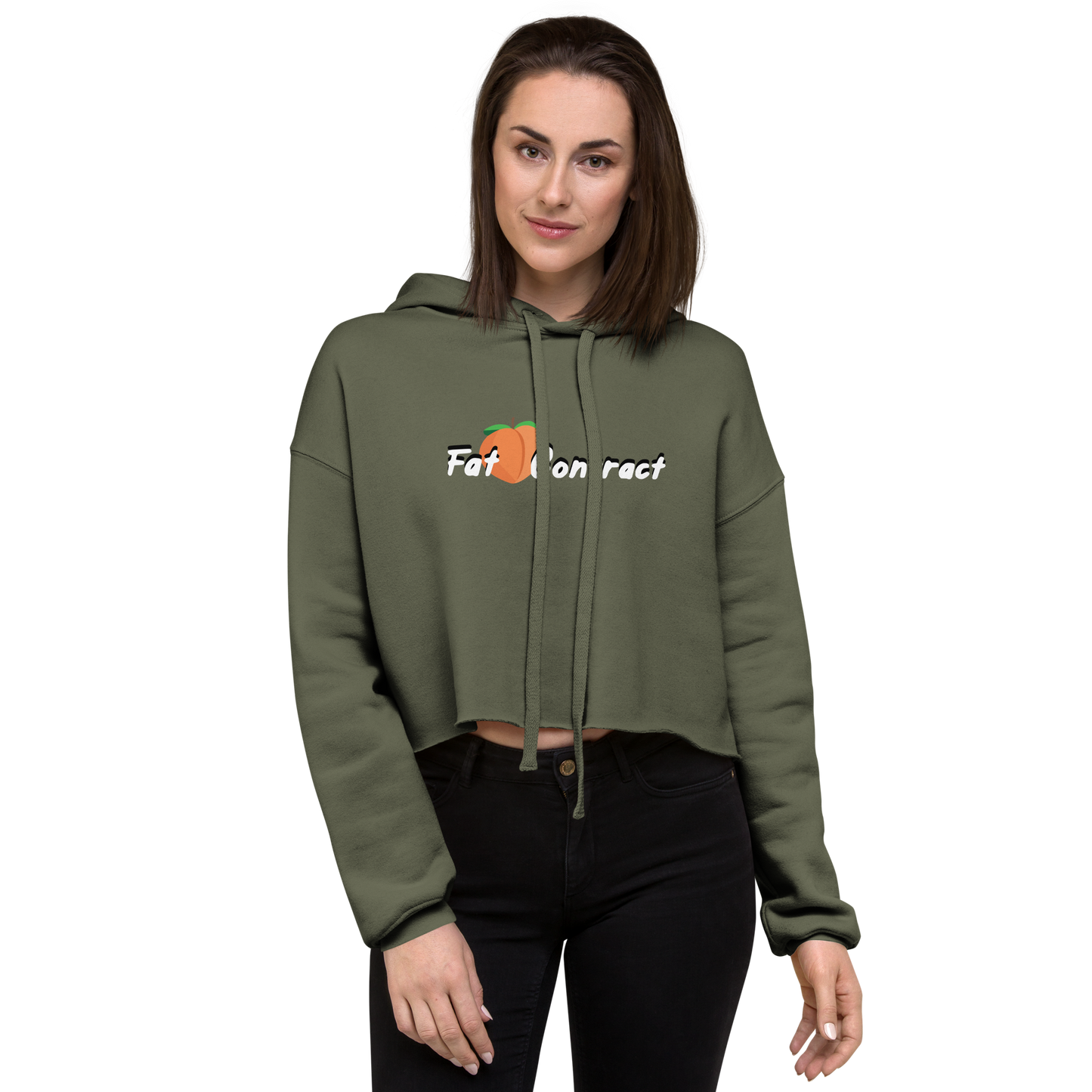 Crop Hoodie - Fat Booty Contract Green