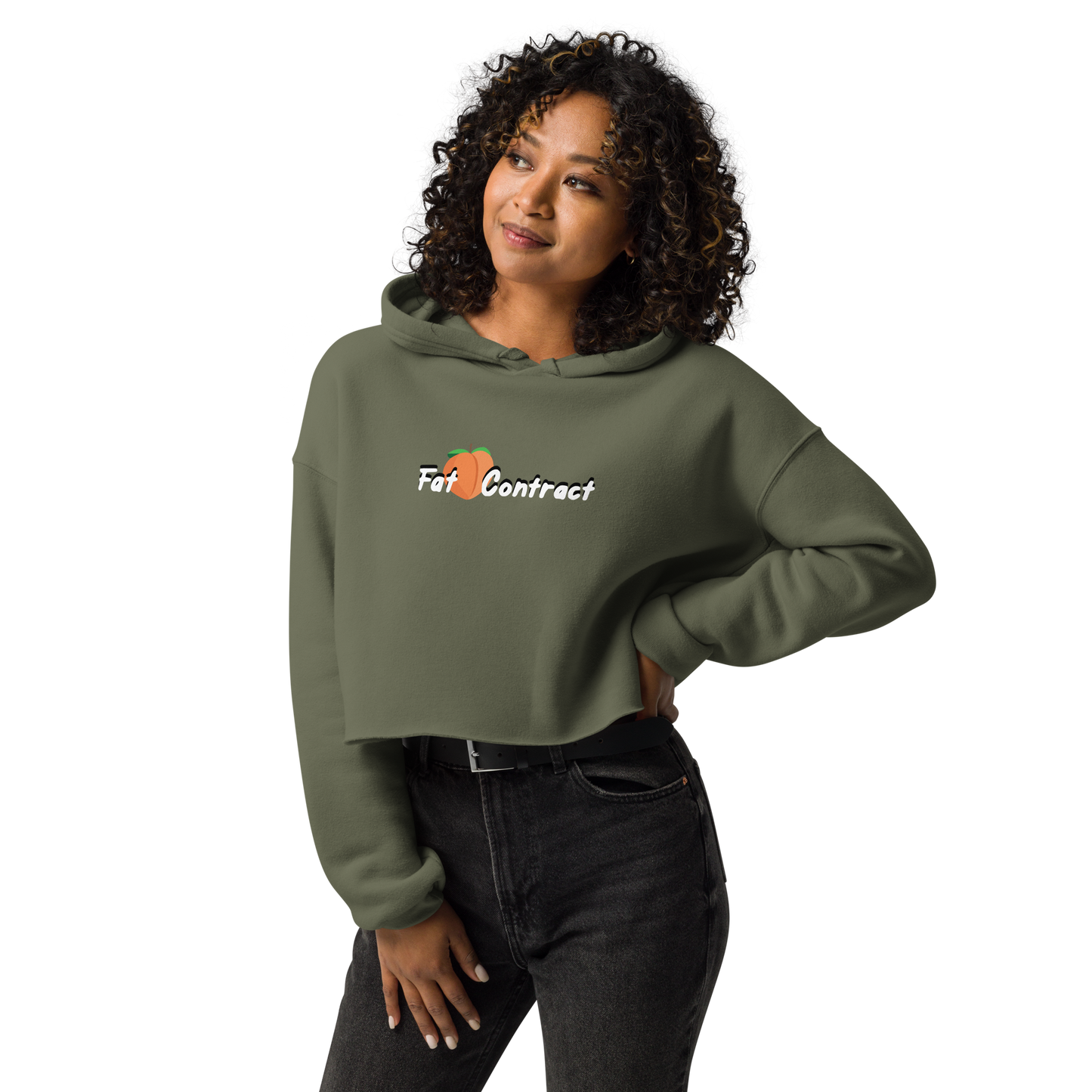 Crop Hoodie - Fat Booty Contract Green