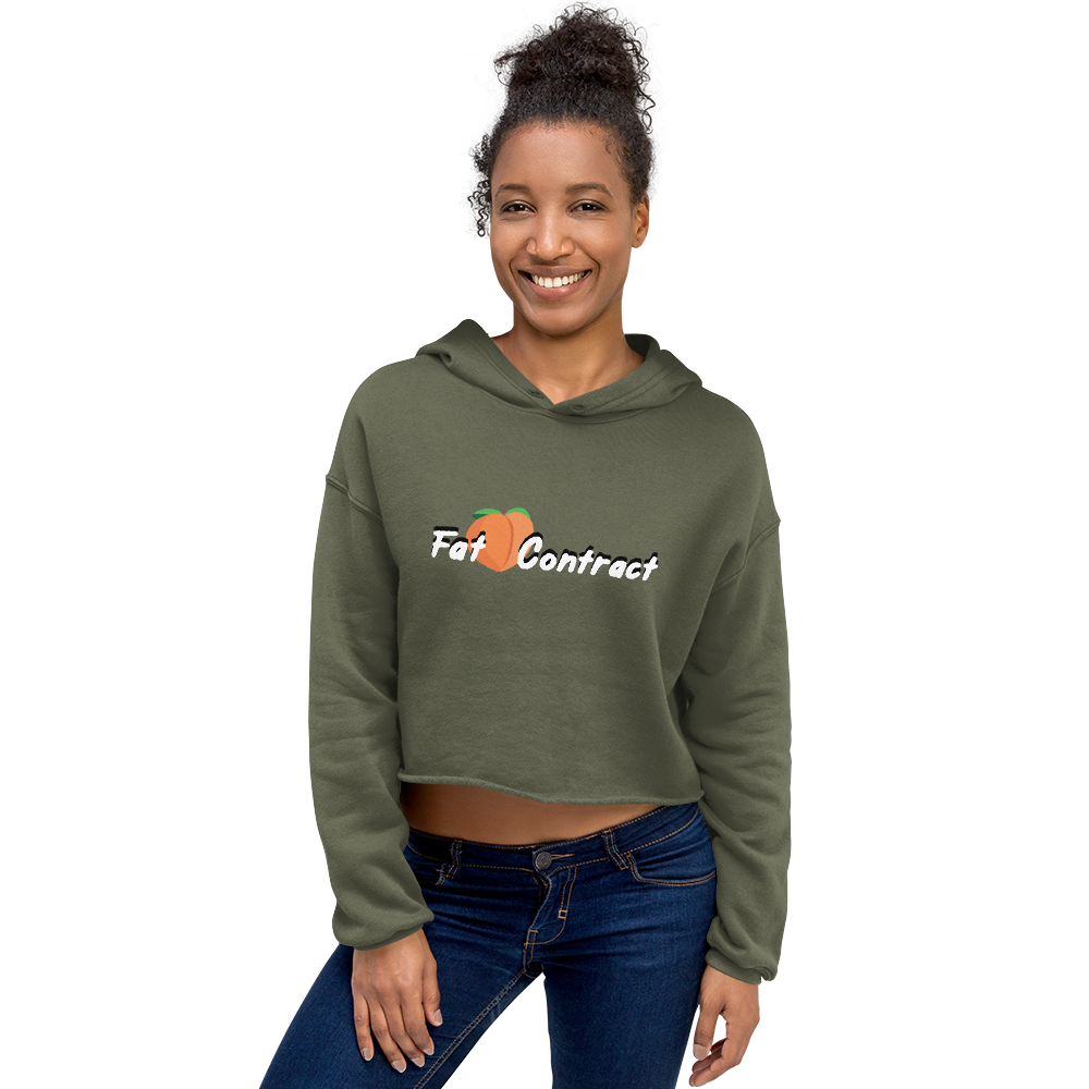 Crop Hoodie - Fat Booty Contract Green