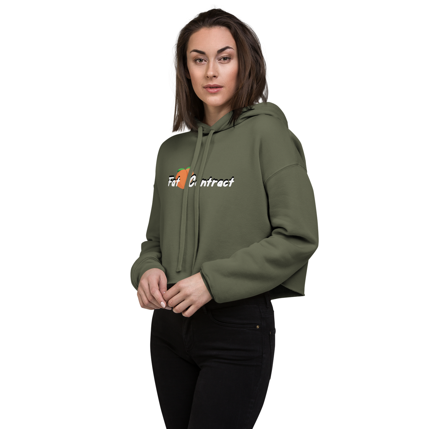 Crop Hoodie - Fat Booty Contract Green