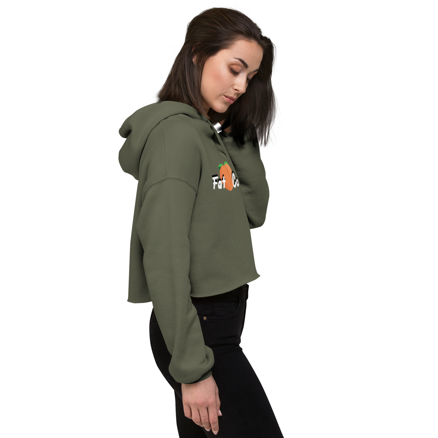 Crop Hoodie - Fat Booty Contract Green